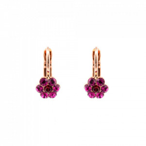 Cercei placati cu Aur roz de 24K, cu cristale Swarovski, FireFly | 1166/1-2140RG6-Rosu-5371