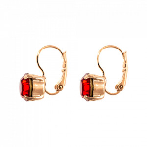 Cercei placati cu Aur roz de 24K, cu cristale Swarovski, FireFly | 1440-227RG6-Rosu-6331