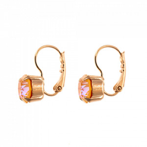 Cercei placati cu Aur roz de 24K, cu cristale Swarovski, Gardenia | 1440-140RG6-Portocaliu-6081