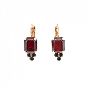 Cercei placati cu Aur roz de 24K, cu cristale Swarovski, Lady In Red | 1009-208208RG6-Rosu-1311