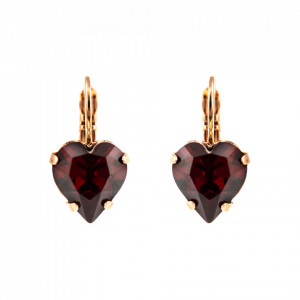 Cercei placati cu Aur roz de 24K, cu cristale Swarovski, Lady in Red | 1100/2-208RG6-Rosu-1901