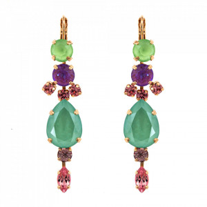Cercei placati cu Aur roz de 24K, cu cristale Swarovski, Lavender | 1068/4-1910RG6-Multicolor-8511