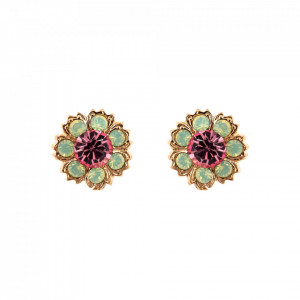 Cercei placati cu Aur roz de 24K, cu cristale Swarovski, Lavender | 1411/2-1910RG2-Multicolor-5561