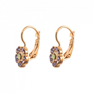 Cercei placati cu Aur roz de 24K, cu cristale Swarovski, Lavender | 1504/2-1910RG6-Multicolor-6451