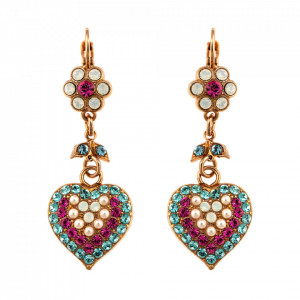 Cercei placati cu Aur roz de 24K, cu cristale Swarovski, Memories of Montmartre | 1007/7-1146RG6