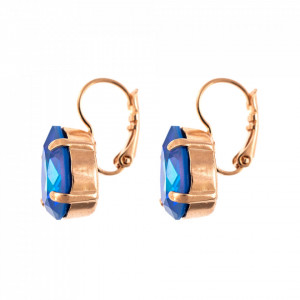 Cercei placati cu Aur roz de 24K, cu cristale Swarovski, Ocean DeLite | 1032/1-143RG6-Albastru-1681