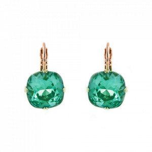 Cercei placati cu Aur roz de 24K, cu cristale Swarovski, Silky Sage DeLite | 1326/4-169RG6-Verde-5421