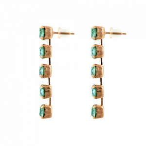 Cercei placati cu Aur roz de 24K, cu cristale Swarovski, Silky Sage DeLite | 1430/5-169169RG2-Verde-6061