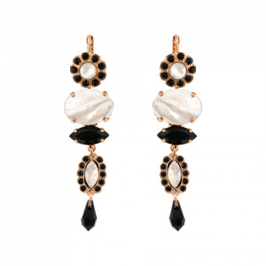 Cercei placati cu Aur roz de 24K, cu cristale Swarovski, St. Martin - Caribbean Life | 1076-M87-3RG6-Multicolor-1751