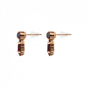Cercei placati cu Aur roz de 24K, cu cristale Swarovski, Xenia - Odyssey | 1030/8-1091RG2-Multicolor-1671