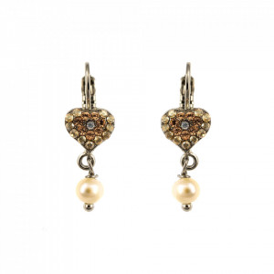 Cercei placati cu rodiu, cu cristale Swarovski, Earl Grey | 1898-1132RO6-Alb/Gri, Bej-8981