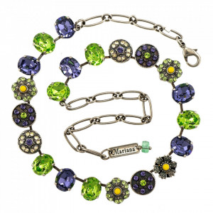 Colier placat cu Argint 925, cu cristale Swarovski, Fairyland | 3023/2-1117SP-Multicolor-6641