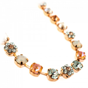 Colier placat cu Aur roz de 24K, cu cristale Swarovski, Gardenia | 3008/2-1913RG-Alb-6621