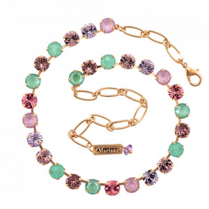 Colier placat cu Aur roz de 24K, cu cristale Swarovski, Lavender | 3252-1910RG-Multicolor-6601