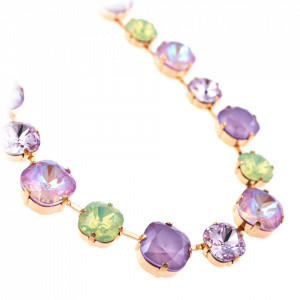 Colier placat cu Aur roz de 24K, cu cristale Swarovski, Lavender | 3326/90-1910RG-Multicolor-6691