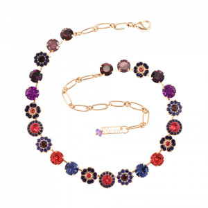 Colier placat cu Aur roz de 24K, cu cristale Swarovski, Xenia - Odyssey | 3045/2-1091RG-Multicolor-6701