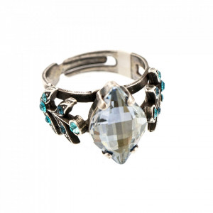 Inel placat cu Argint 925, cu cristale Swarovski, Nightfall | 7628-1114SP-Albastru-7691