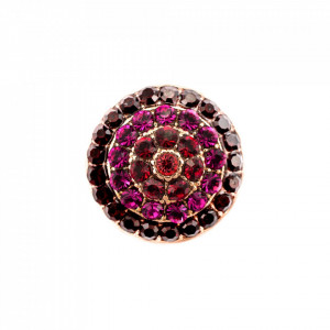 Inel placat cu Aur roz de 24K, cu cristale Swarovski, FireFly | 7408/1-2140RG-Rosu-7951