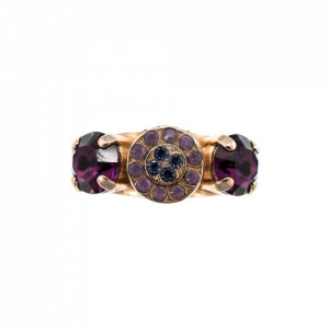 Inel placat cu Aur roz de 24K, cu cristale Swarovski, Bohemian Rhapsody | 7025-20453RG-Mov-7441