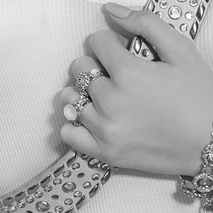 Inel placat cu Aur roz de 24K, cu cristale Swarovski, Nightfall | 7123-1114RG-Albastru-8241