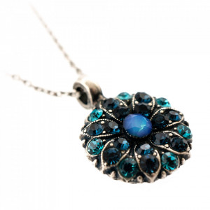 Pandantiv cu lant placat cu Argint 925, cu cristale Swarovski, Guardian Angel | 5212-207SP-Albastru-7201