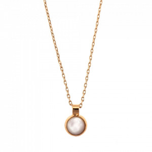 Pandantiv cu lant placat cu Aur roz de 24K, cu cristale originale, Seashell | 5208-M87RG