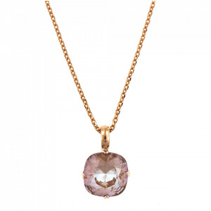 Pandantiv cu lant placat cu Aur roz de 24K, cu cristale Swarovski, Cappuccino DeLite | 5326/4-148RG-Multicolor-6921