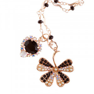 Pandantiv cu lant placat cu Aur roz de 24K, cu cristale Swarovski, St. Martin | 5075/2-M87280RG-Multicolor-7021