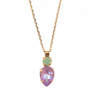 Pandantiv cu lant placat cu Aur roz de 24K, cu cristale Swarovski, Lavender | 5030/60-1910RG-Multicolor-6301