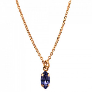Pandantiv cu lant placat cu Aur roz de 24K, cu cristale Swarovski, Romance | 5633/51-539RG-Mov-7411