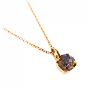 Pandantiv cu lant placat cu Aur roz de 24K, cu cristale Swarovski, Cappuccino DeLite | 5440-148RG-Multicolor-8941