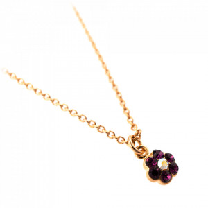 Pandantiv cu lant placat cu Aur roz de 24K, cu cristale Swarovski, Bohemian Rhapsody | 5166/10-2041ABRG-Mov-8951