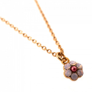Pandantiv cu lant placat cu Aur roz de 24K, cu cristale Swarovski, Antigua | 5166/10-223-1RG-Multicolor-8961