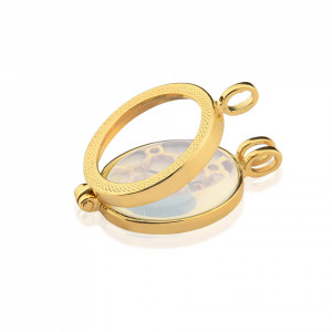 Pandantiv Magic Pendant - Grid, placat cu aur, Secret Stone Collection, cu pietre semipretioase interschimbabile-Auriu-8161
