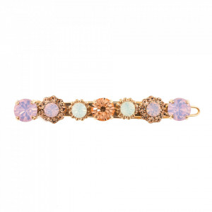 Agrafa de par placata cu Aur roz de 24K, cu cristale Swarovski, Tiara Day | 9519-2333RG-Multicolor-6232