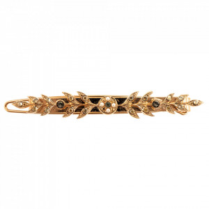 Agrafa de par placata cu Aur roz de 24K, cu cristale Swarovski, Earl Grey | 9029-1132RG-Gri/Bej-9102