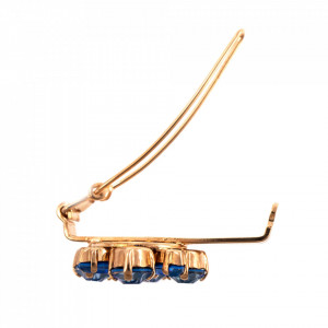 Agrafa de par placata cu Aur roz de 24K, cu cristale Swarovski, Ocean DeLite | 9435-143143RG-Albastru-6592