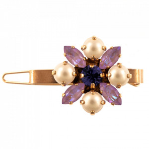 Agrafa de par placata cu Aur roz de 24K, cu cristale Swarovski, Romance | 9435-139-10RG-Multicolor-6222
