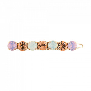 Agrafa de par placata cu Aur roz de 24K, cu cristale Swarovski, Tiara Day | 9252-2333RG-Multicolor-6212