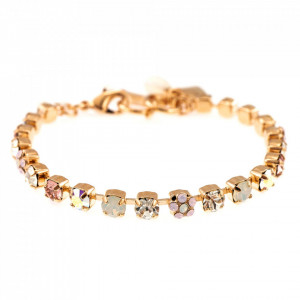 Bratara placata cu Aur roz de 24K, cu cristale Swarovski, Aura | 4008-1112RG-Multicolor-1152