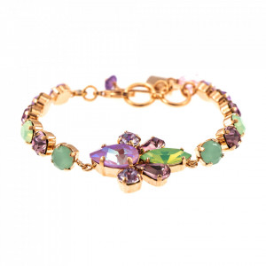 Bratara placata cu Aur roz de 24K, cu cristale Swarovski, Lavender | 4030/6-1910RG-Multicolor-1212