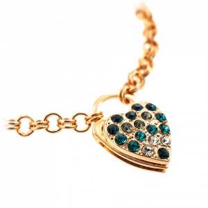 Bratara placata cu Aur roz de 24K, cu cristale Swarovski, Nightfall | 4019/5-1114RG-Albastru-1182