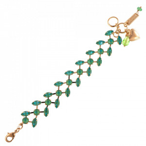 Bratara placata cu Aur roz de 24K, cu cristale Swarovski, Silky Sage DeLite | 4105-169169RG-Verde-1412