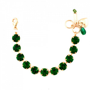 Bratara placata cu Aur roz de 24K, cu cristale Swarovski, Emerald | 4474-205205RG-Verde-1572