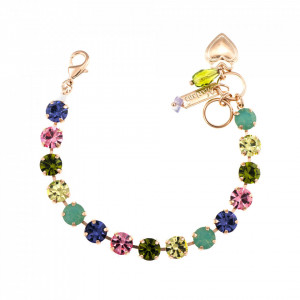 Bratara placata cu Aur roz de 24K, cu cristale Swarovski, Flower Power | 4252-803RG-Multicolor-1072