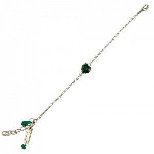 Bratara placata cu rodiu, cu cristale Swarovski, Emerald | 4100/2-205RO-Verde-932