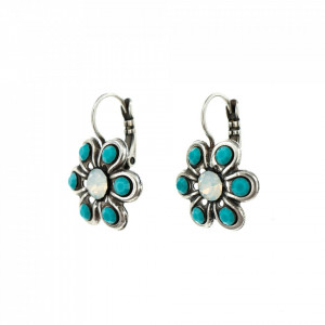 Cercei placati cu Argint 925, cu cristale Swarovski, Sapphire Sky | 1195-807SP6-Multicolor-5802