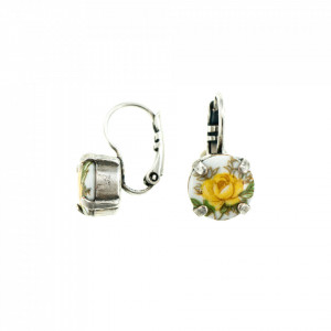 Cercei placati cu Argint 925, cu cristale Swarovski, Yellow Brick Road | 1445-10931SP6-Galben-6402