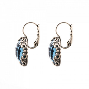 Cercei placati cu Argint 925, cu cristale Swarovski, Nightfall | 1374-266ASP6-Albastru-5842