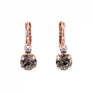 Cercei placati cu Aur roz de 24K, cu cristale originale, Black Diamond | 1035/1-747RG6